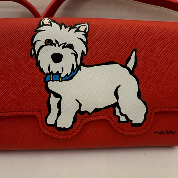 Mark Tetro red westie crossbody purse with matching small wallet - Picture 3 of 11